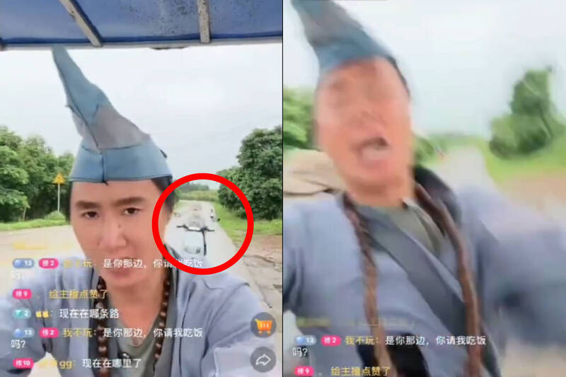 「濟公」也躲不過三寶!徒步直播慘遭電動車撞飛 淒厲慘叫全都錄
