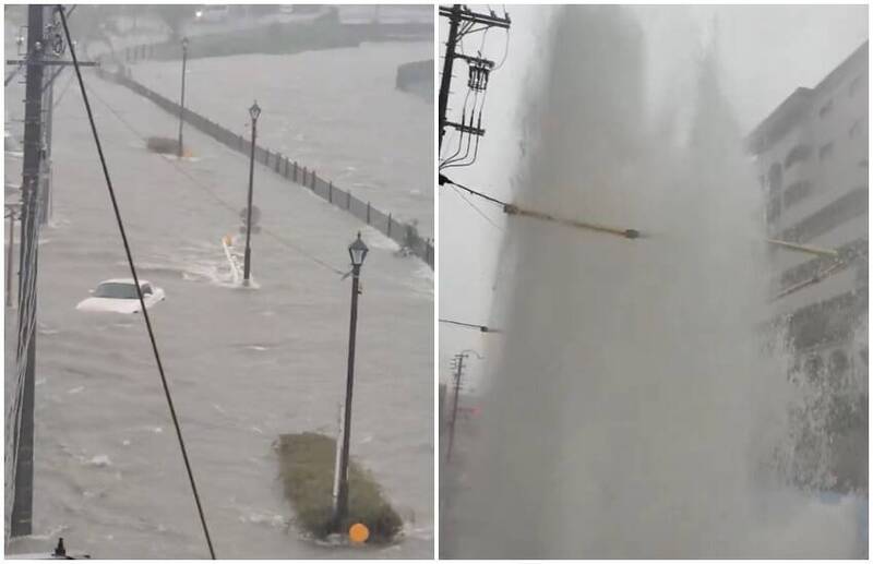 日本名古屋破紀錄極端暴雨!最高警戒發布 路上全淹還出現噴泉