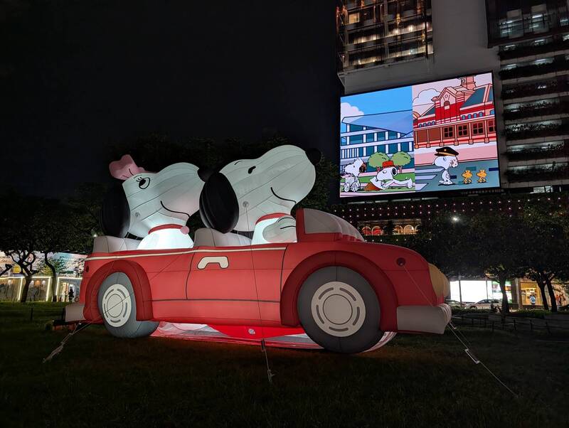 陳幸妤快看!台中「史奴比家族」登3D電視牆 可愛宣導交通安全