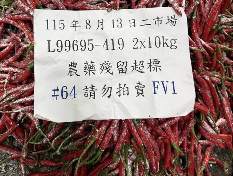 北農8月驗出54件蔬果農藥超標 芥藍菜、辣椒、小白菜上榜