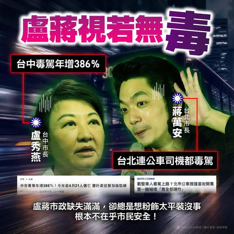 民進黨粉專批「盧蔣視若無毒」竟遭北市警移送 法院裁定不罰