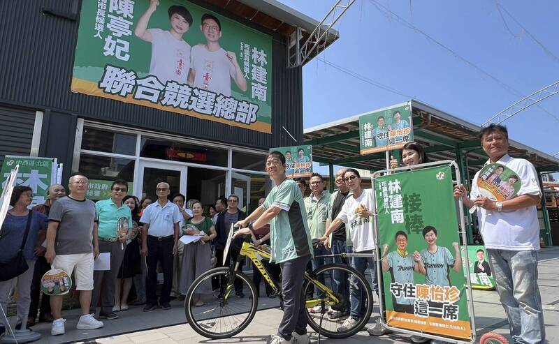 衝刺選情 台南議員參選人林建南掛40面看板喊:守住陳怡珍這1席
