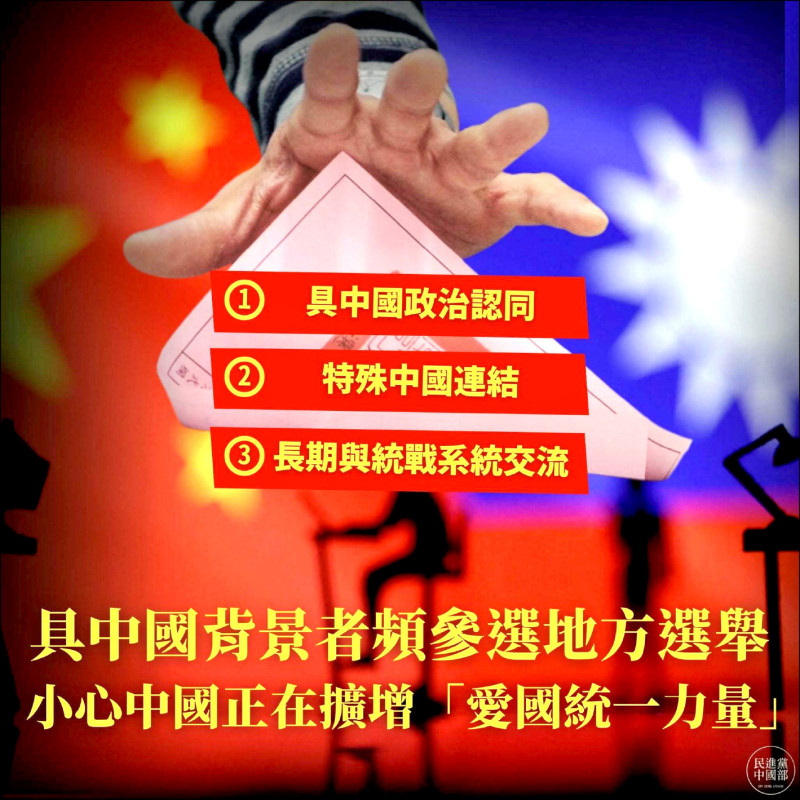 26名中配參選創新高 民進黨:中國正擴增「愛國統一力量」