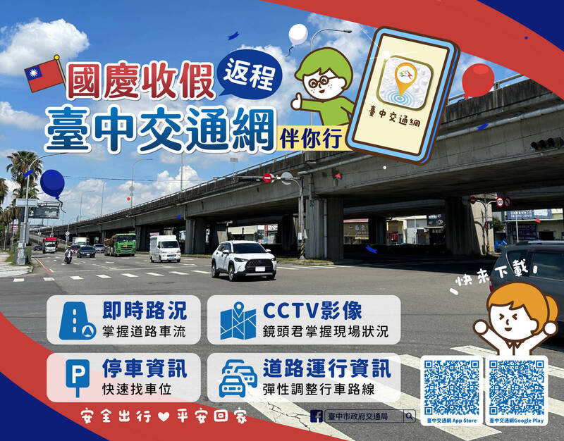 台74線銜接國1北上大雅交流道將塞 可善用「台中交通網APP」