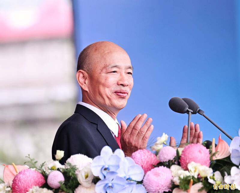 立法院長韓國瑜10日於國慶大典上「脫稿」致辭，引發各界議論。（資料照）