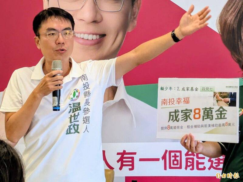 青年成家補助16萬!温世政加碼南投育兒每月22K