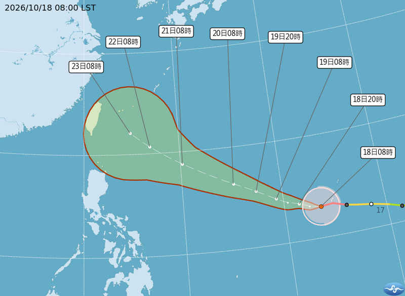 強颱薔琵再升級挑戰今年風王!各地侵襲機率續增 北、東地區破35%