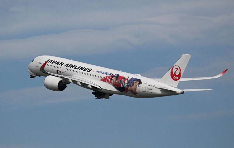 日本航空客机驾驶舱发现「小动物」，随即取消该架航班。日航飞机示意图。（法新社）