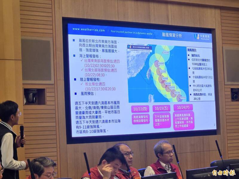 薔琵來襲新北恐停班課 侯友宜:週四晚北北基桃同步宣布