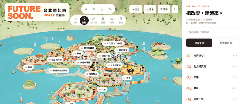 《TAIPEI TIMES》 Shen launches ‘policy island’ as Chiang rallies allies