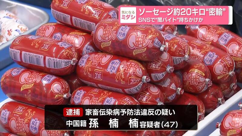 中國大媽赴日行李藏「21公斤香腸」 被逮辯稱:不知道有肉
