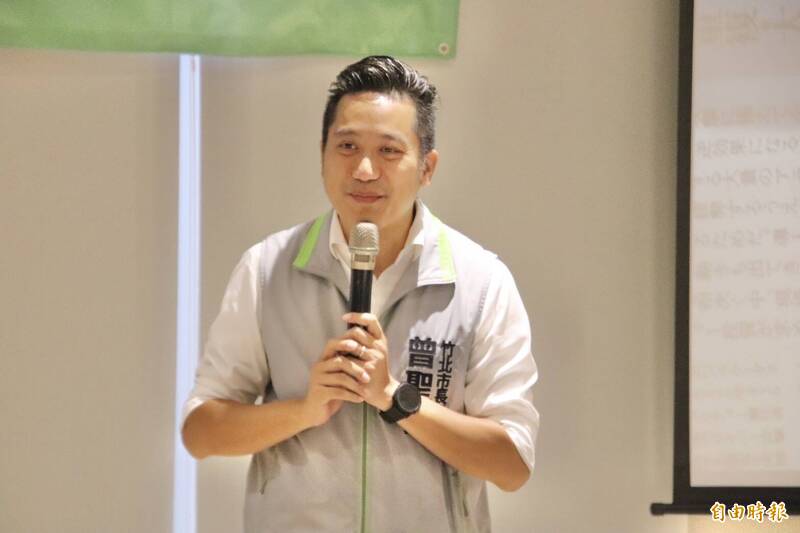 民進黨新竹縣竹北市長候選人曾聖凱。（記者黃美珠攝）
