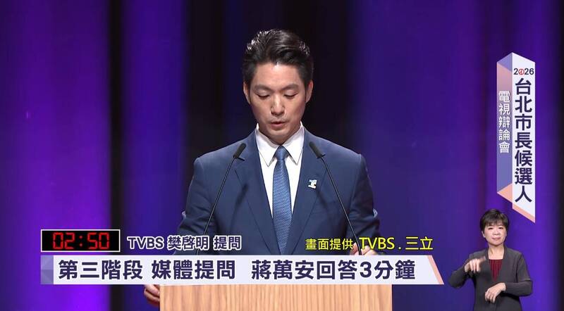 台北市長辯論》洩題?孟買春秋酸蔣萬安早準備好答案:唸稿還翻頁