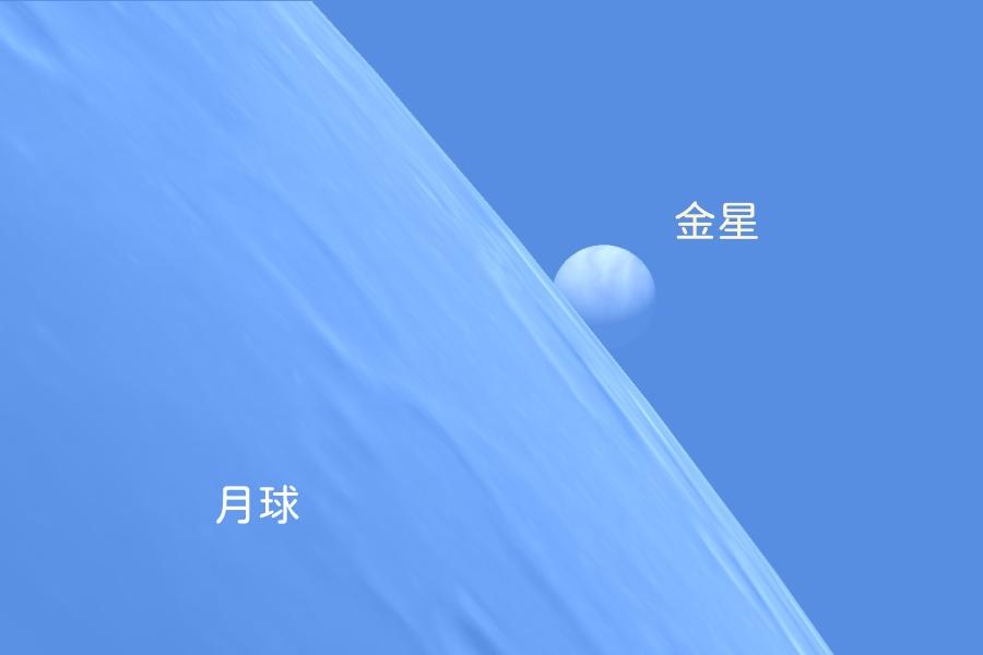 5月27日月掩金星模擬畫面。（圖／台北天文館提供）