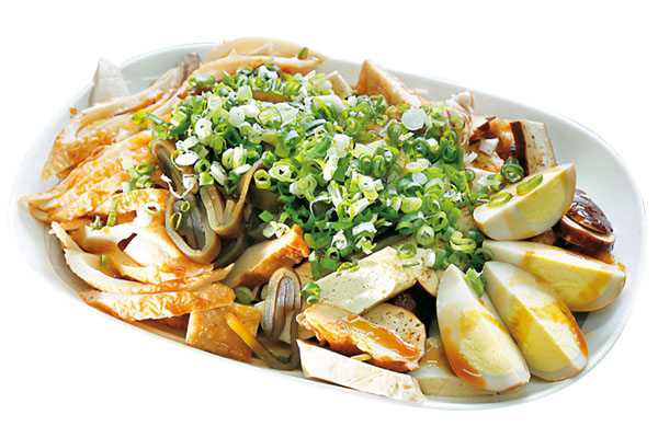 滷味：滷蛋／10元、豆乾／15元（3個）、海帶／10元、百頁豆腐／15元、大腸／50元、花干／25元、大溪豆干／20元