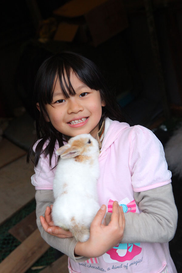 農場裡飼養了小白兔，偶爾還能看到野生松鼠的蹤影，引來小朋友一陣歡呼。