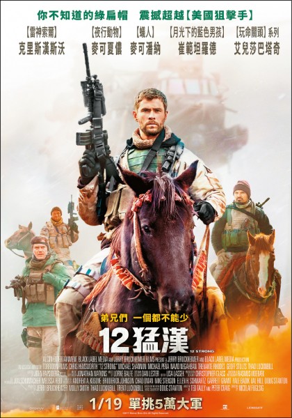 《12猛漢》電影資訊，上映時間1/19，片長130分鐘，導演尼可萊弗格席，演員克里斯漢斯沃、麥可夏儂、麥可潘納、納維德奈嘉班。（圖片提供／CatchPlay）