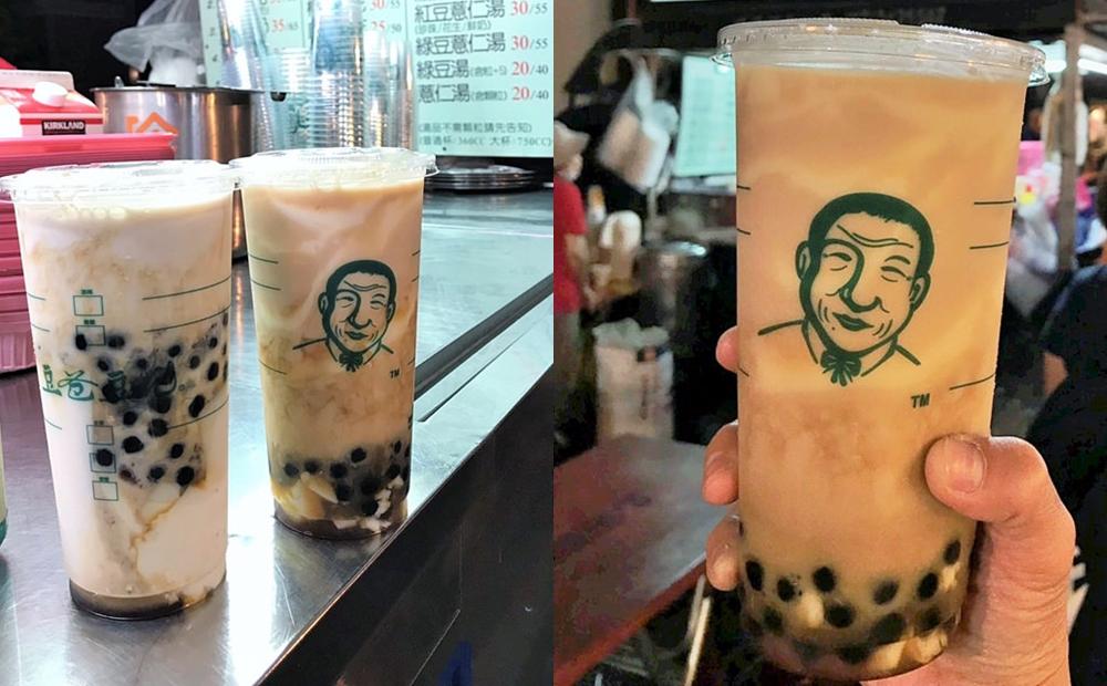 駁二夜市人手一杯的豆爸豆花，一次可以喝到3種料以上。（圖／跟著尼力吃喝玩樂＆親子生活提供）