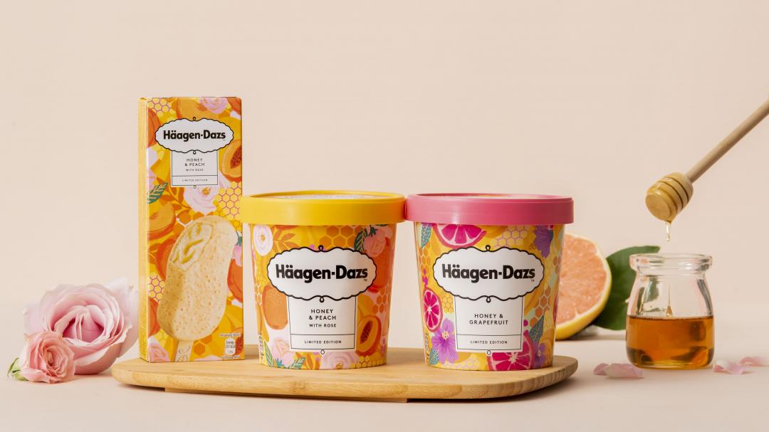 Häagen-Dazs「春季限定蜂蜜系列」新品上市，結合天然蜂蜜與芬芳花果香氣。（圖／Häagen-Dazs提供）