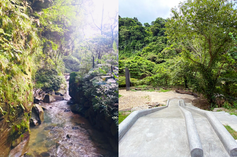 東勢坑溪流經切割出峽谷地形，景色十分壯闊，溪水相當的清澈。（圖／翻攝自拉波波村FB粉專）