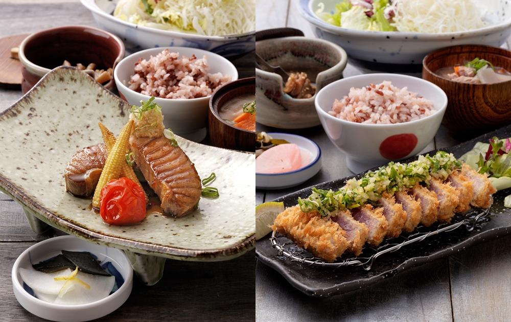 左起-勝勢日式豬排推出薑汁醬燒鮪魚腹肉套餐／390元、蔥鹽鮪魚套餐／530元。（圖／品牌提供）