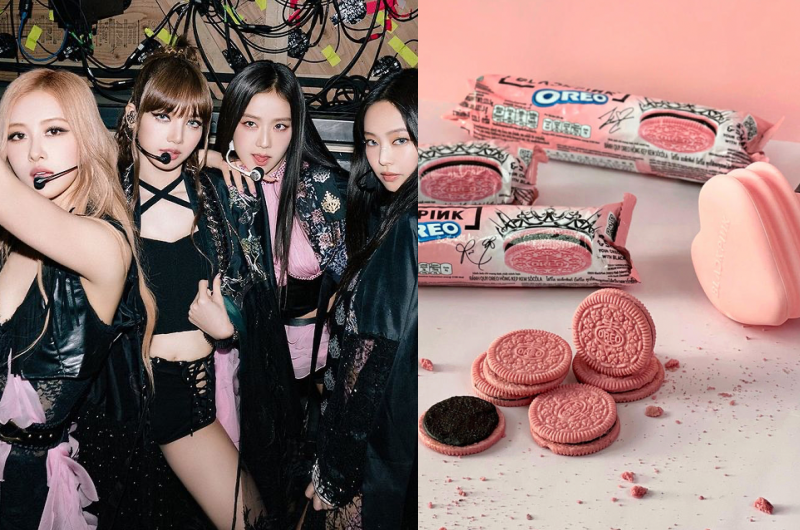 台灣粉絲也能在全台家樂福或是超商購入BLACKPINK與Oreo聯名的餅乾。（圖／翻攝自BLACKPINK IG、家樂福提供）