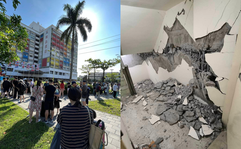 花蓮7.2強震！翰品酒店受損嚴重、旅客全數淨空