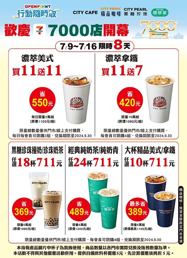 7-ELEVEN OPENPOINT行動隨時取推出歡慶7000店開幕活動。（圖／超商提供）