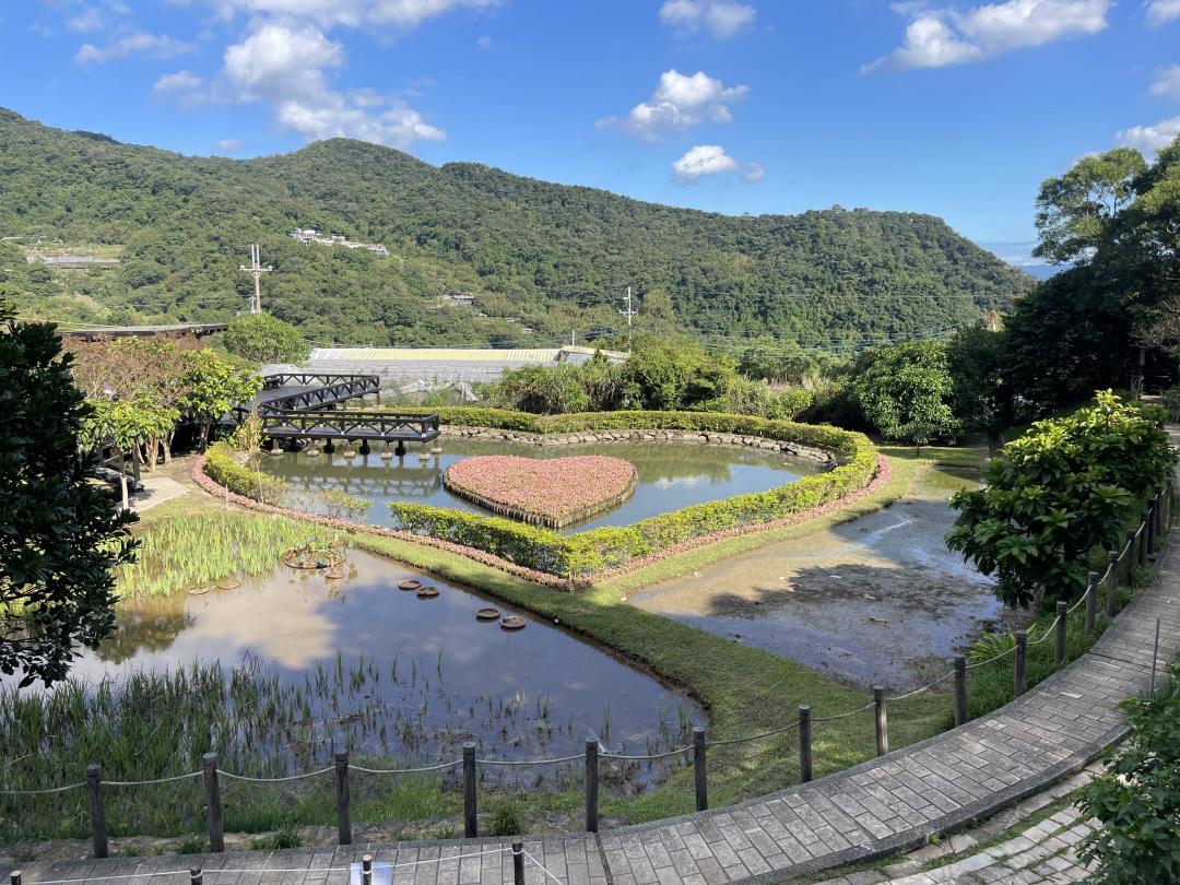 擁有雙心造型的「同心池」，吸引許多遊客慕名而來。（圖／台北市政府工務局大地工程處提供）