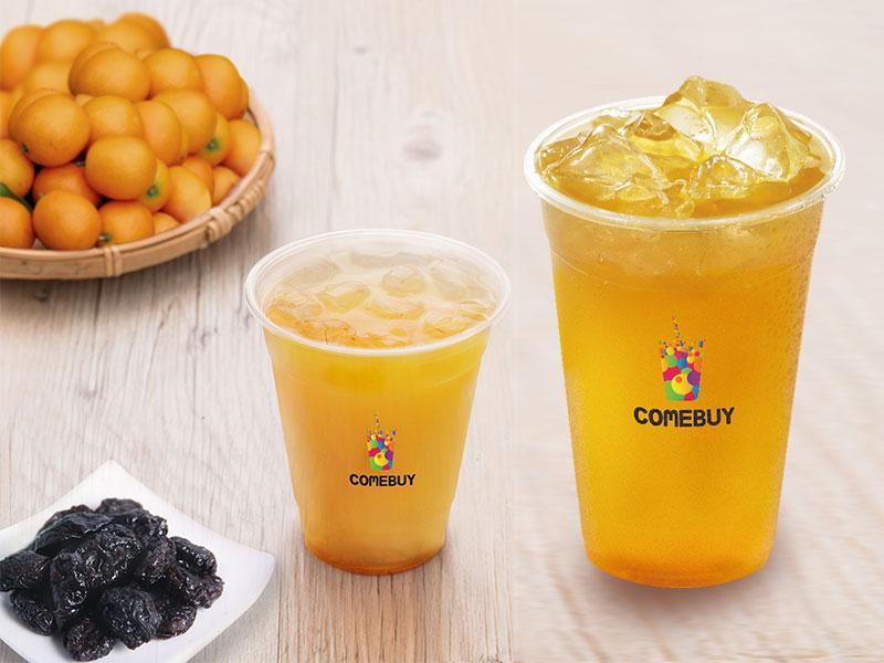 COMEBUY在農曆年前1月23日至1月24日，祭出「超桔霸氣飲」買一送一。（圖／品牌提供）