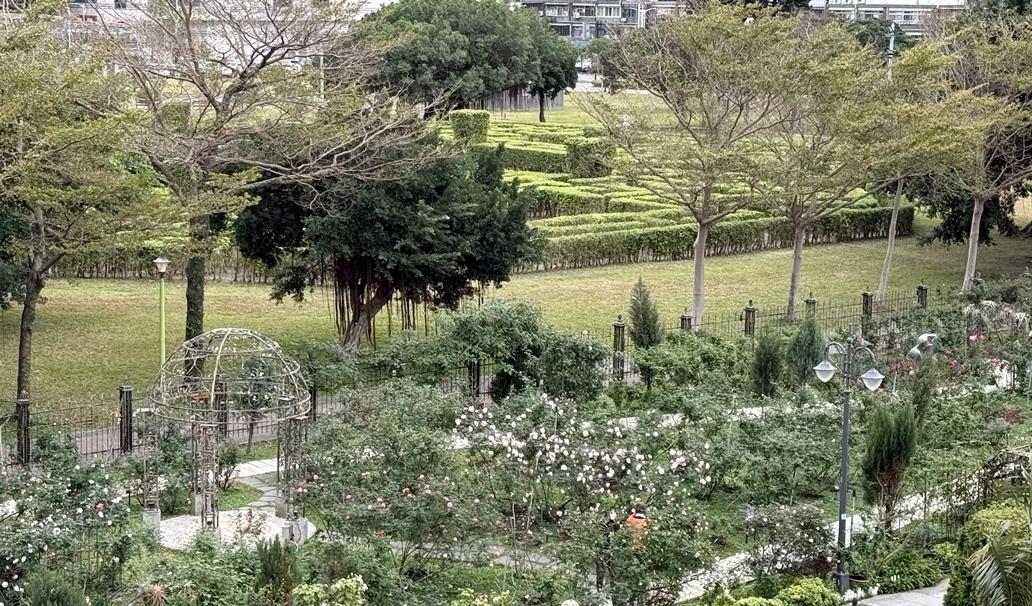 台北玫瑰園花海區旁側隱藏一座超大「迷宮花園」。（圖／北市工務局提供）