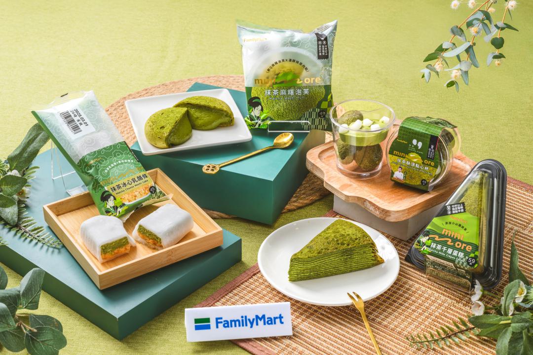 甜點品牌minimore這次推出4款新品，包含「抹茶麻糬泡芙」、「抹茶冰心乳酪條」、「抹茶千層蛋糕」、「抹茶酥頂點心杯」。（圖／業者提供）