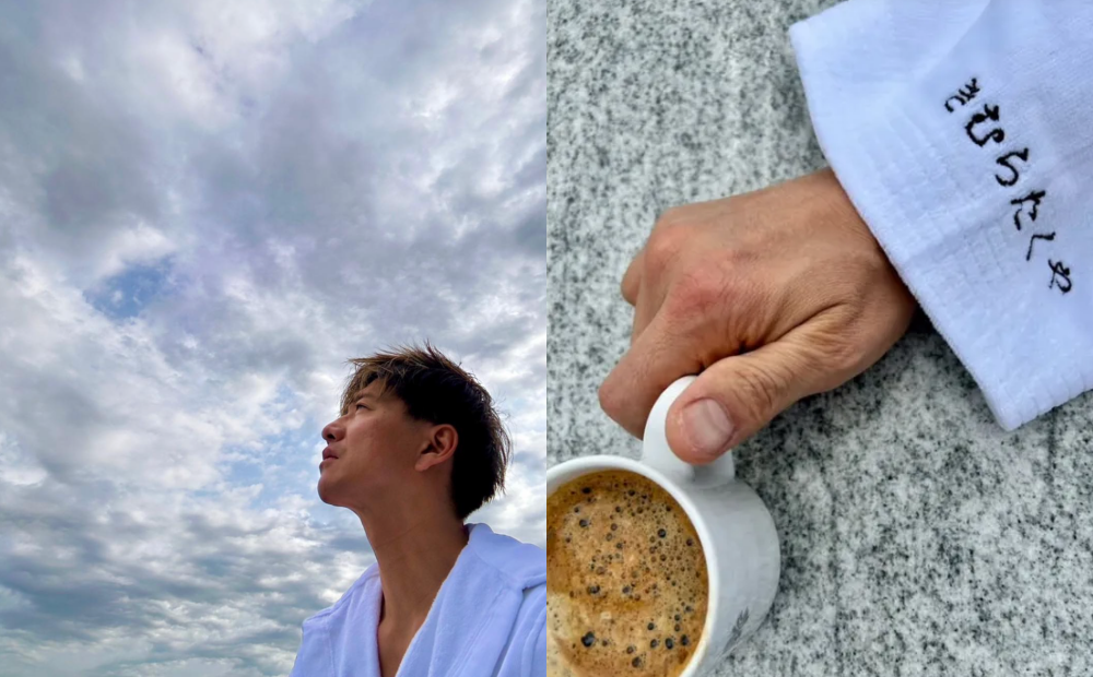 木村拓哉曬出專屬浴袍照，向大家致謝。（圖／翻攝自IG）