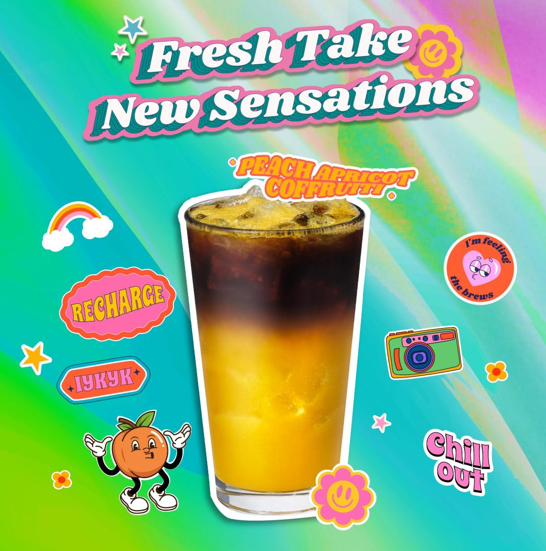蜜桃雙茶咖啡Tall 130元，Grande 145元，Venti 160元。（圖／星巴克提供）