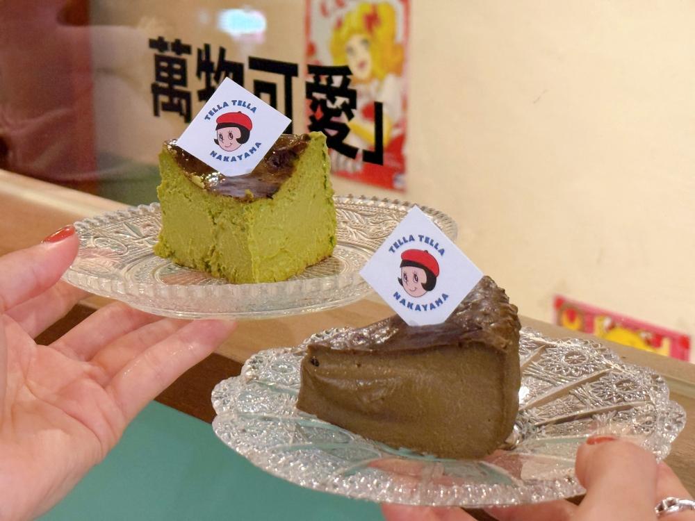 「辻利抹茶巴斯克」與「宇治焙茶巴斯克」，切片售價均150元。（圖／品牌提供）