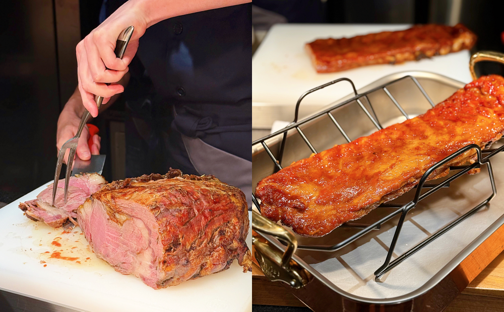 現切牛排與肋排滿足肉肉控的味蕾。（圖／記者郭宣暄攝）