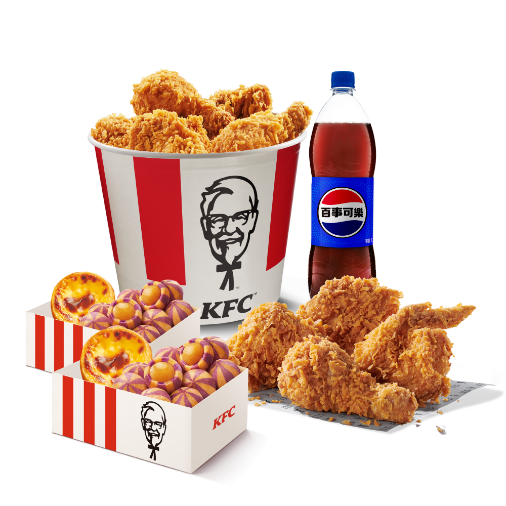 必勝客X肯德基於PK雙饗卡APP自6月3日至6月30日週週搶6元蛋撻比薩神券、新會員送免費點心。（圖／品牌提供）