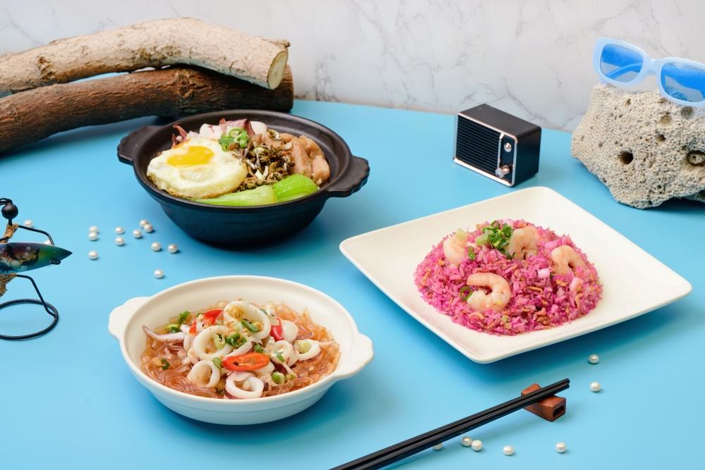 「丁香小卷煲仔飯」290元、「海島鮮卷燙」320元、「海派花火炒飯」290元。（圖／業者提供）