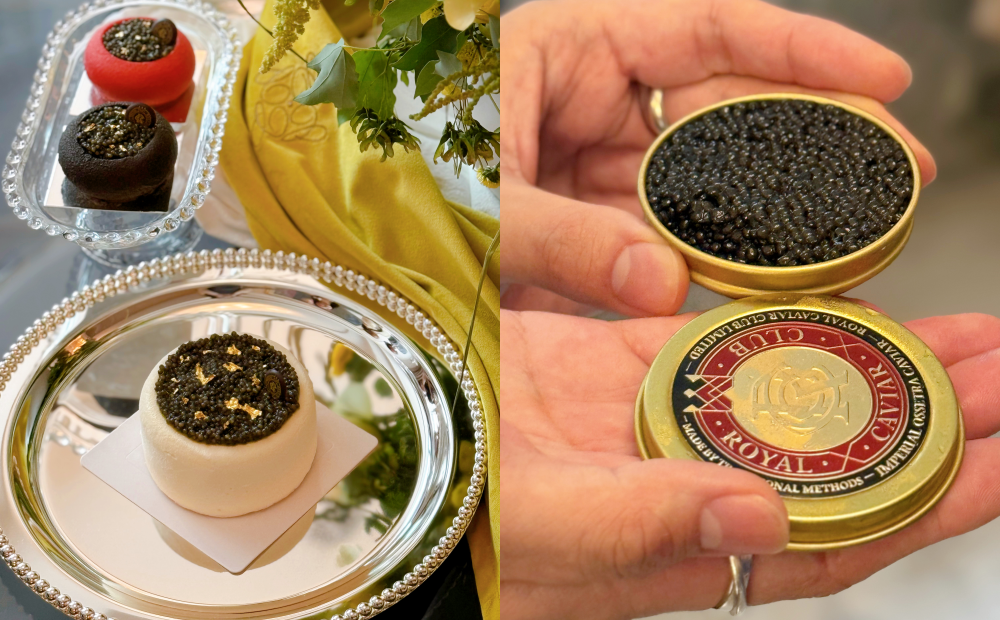 Caviar Cakery堅持選用低鹽、無防腐且100%純天然的Malossol 頂級魚子醬，點綴於滑順綿密的起司蛋糕之上。（圖／記者郭宣暄攝）