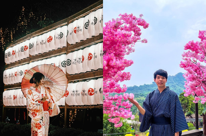 「祈願の千野村」提供免費和服租借服務廣受遊客喜愛。（圖／IG@yiciguo、rex__319提供）
