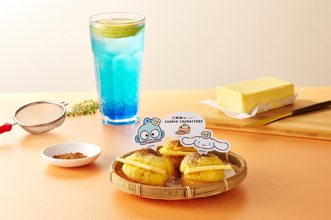 點點心X三麗鷗肉桂冰火菠蘿油3入138元，內用限定。 （圖／品牌提供）