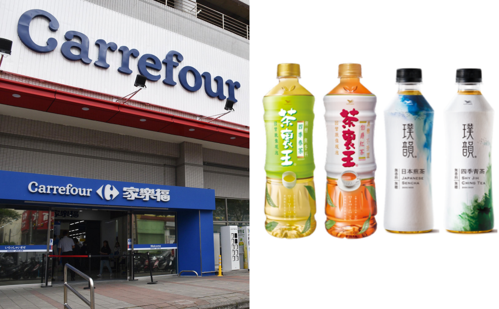 響應無糖免徵貨物稅，家樂福跟進統一無糖飲品市售價格調降。（圖／記者李容萍攝、品牌提供）