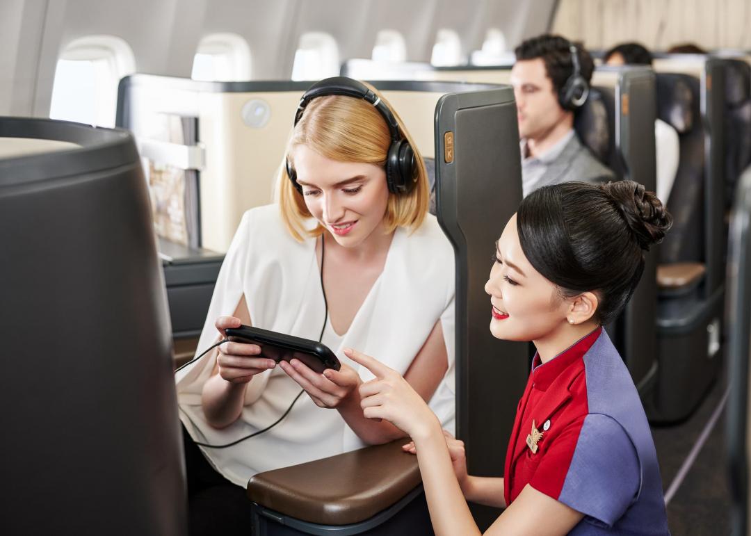 中華航空以波音777-300ER客機，執飛台北加拿大溫哥華航線，共有40個商務艙座位。（圖／業者提供）
