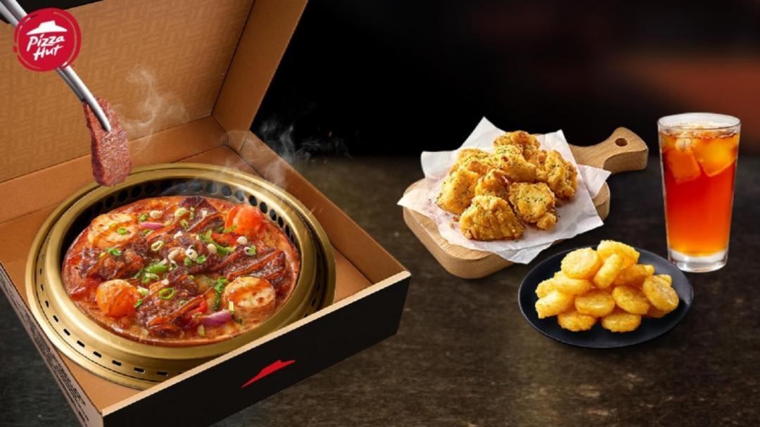 必勝客聯名屋馬「⽉⾒厚燒⽜個⼈比薩」首推XL豪華個人套餐，只要249元。（圖／業者提供）