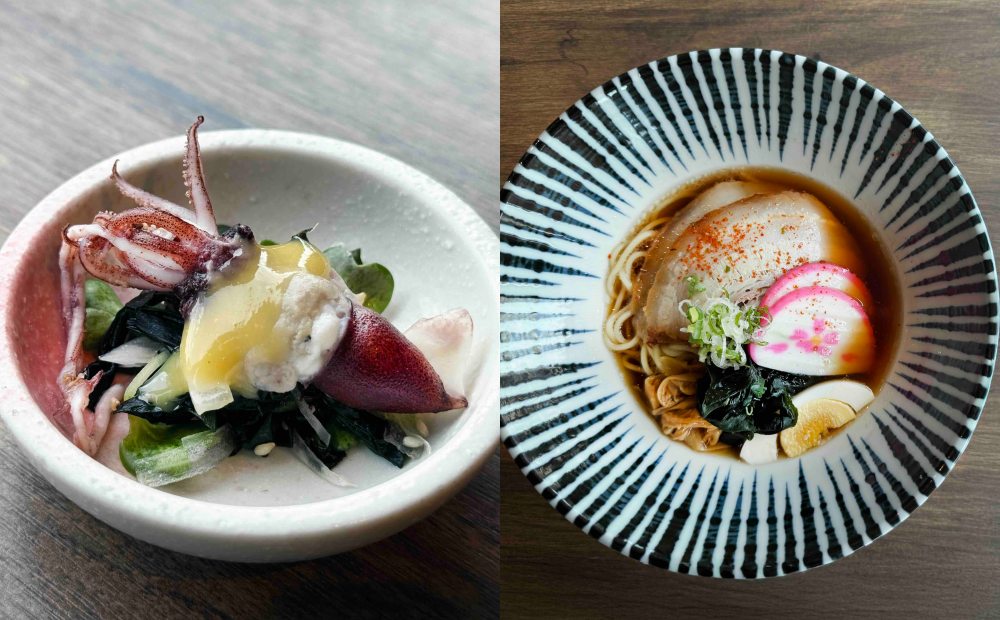 中茂店限定「青森海味螢烏賊」與「福島喜多方拉麵」。(圖/品牌提供)