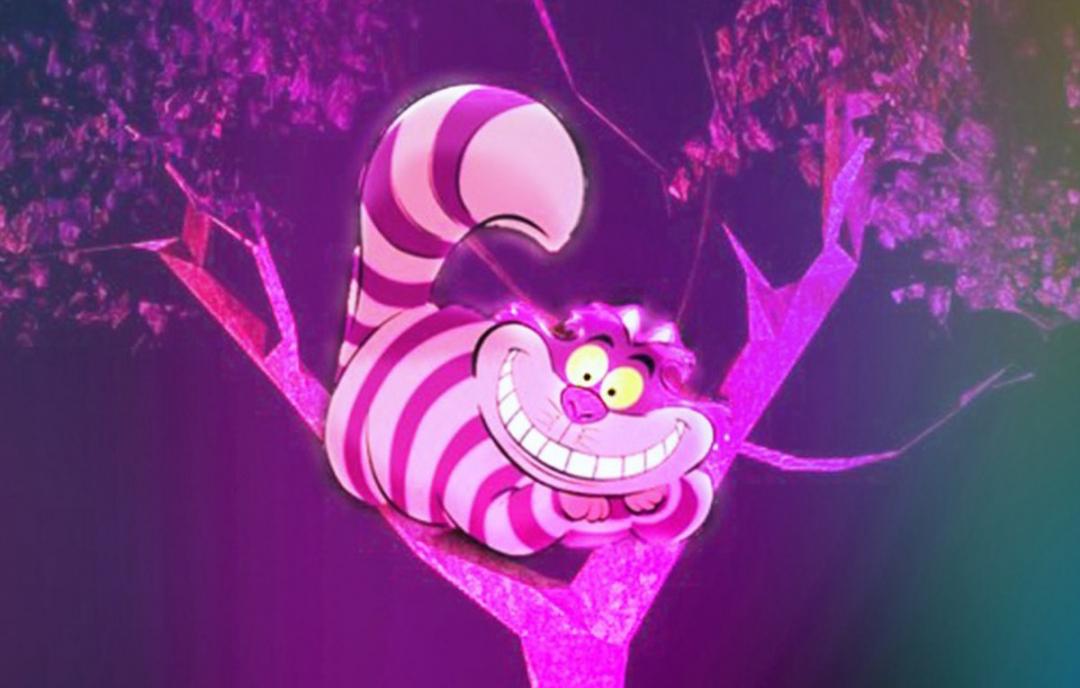 妙妙貓裝置懸浮於林間，光影依序點亮微笑、雙眼與身影。（圖／翻攝自嘉市好旅行官網）