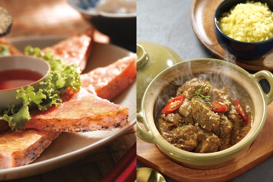 瓦城台中三越店限定新菜，黑松露月亮480元、瑪莎蔓牛腩395元。（圖／品牌提供）