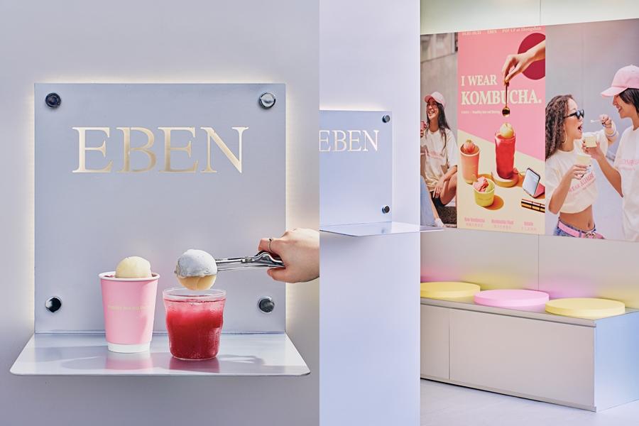 EBEN生康普茶快閃店即起至10/31進駐台北中山誠品生活南西1F，全新推出「漂浮生康普茶」與「手工Gelato冰淇淋」。（圖／品牌提供）