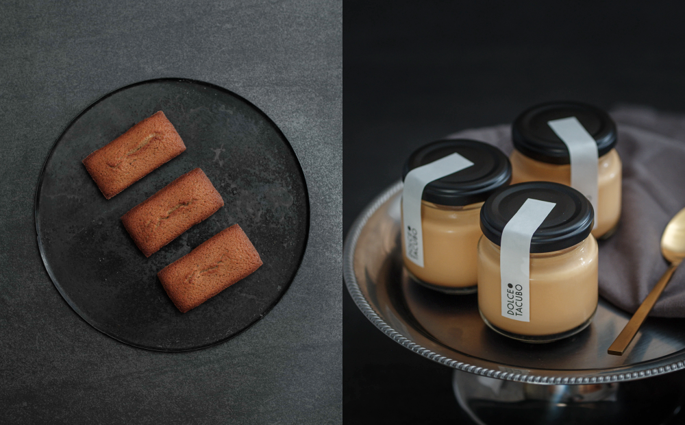 「現烤費南雪」與「焦糖布丁」。（圖／飯店提供）