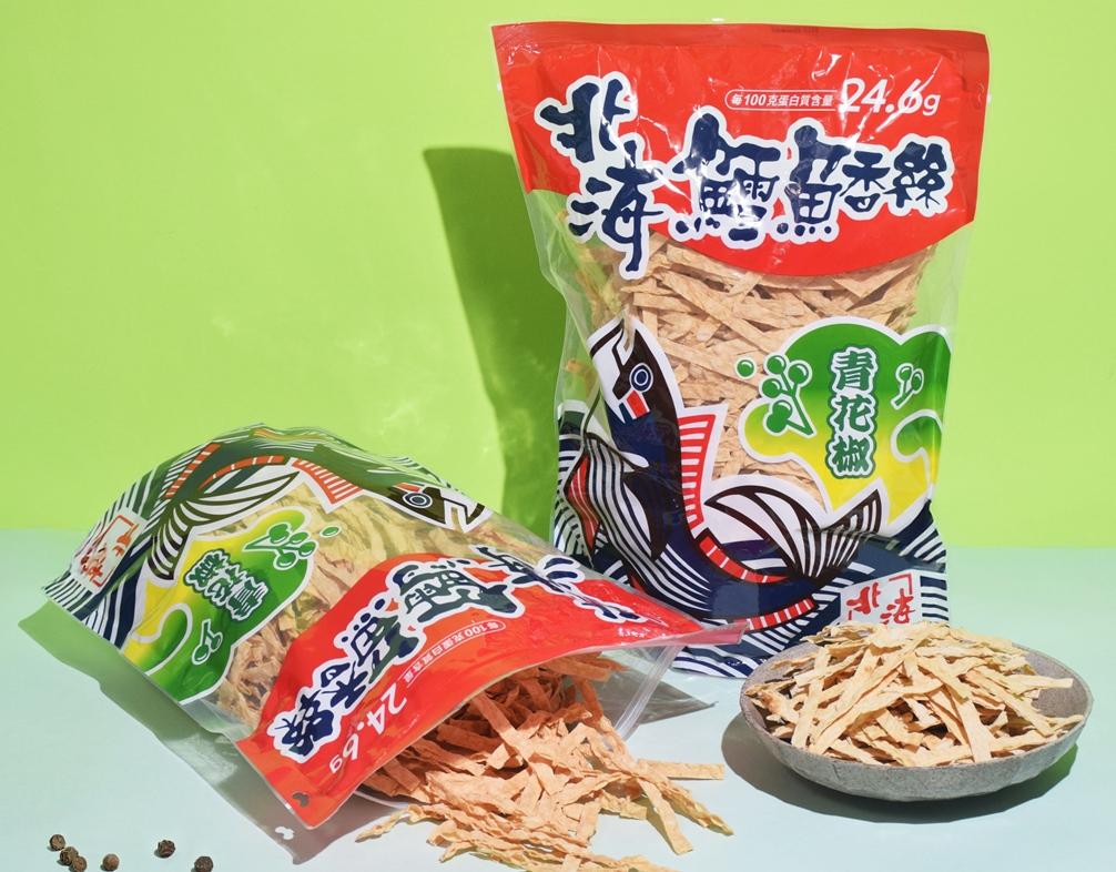 北海鱈魚香絲一次推出5款新口味，圖為Costco限定的「青花椒」風味。（圖／品牌提供）